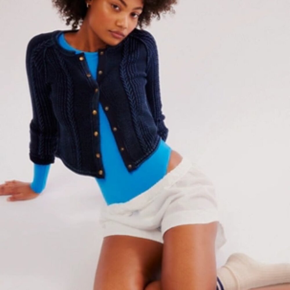 NWT Free People Clean Lines Long Sleeve Bodysuit - Super Sonic - XS/S